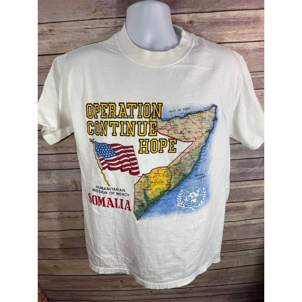 Vintage Operation Continue Somalia Blackhawk Down Military 90s Shirt medium